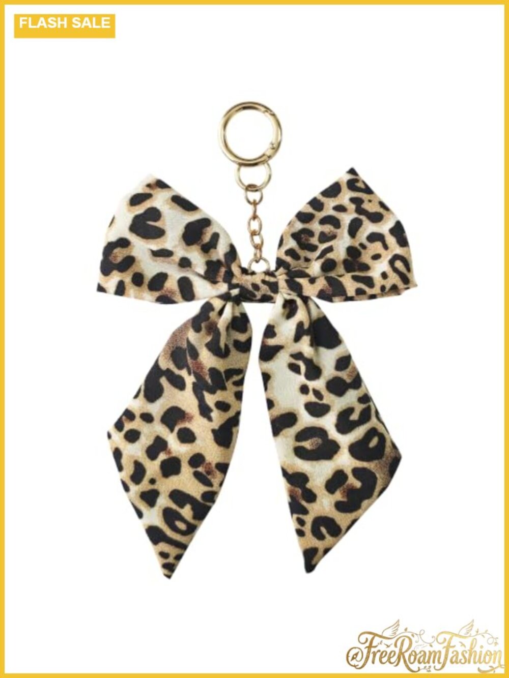 Leopard Print Bow Bag Charm with PU Key Charms for Purse Handbags